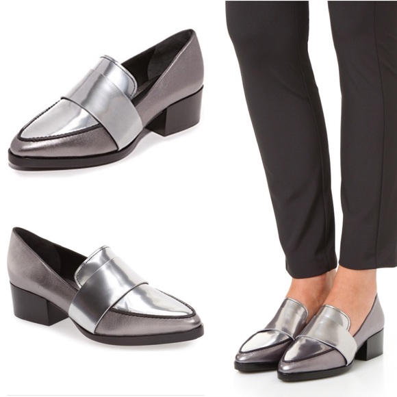 3.1 Phillip Lim Shoes - Phillip Lim | Silver & Gunmetal Quinn Loafers